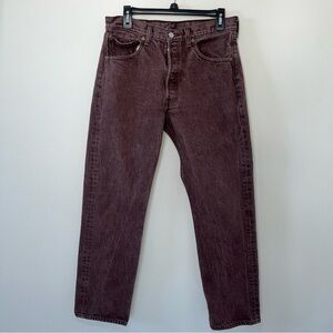 Levi's 501XX Jeans Mens 33x34 Button Fly Blank‎ Tab Plum Purple RARE Vintage